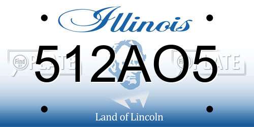 512AO5 Illinois License Plate