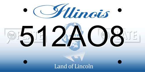 512AO8 Illinois License Plate