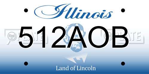 512AOB Illinois License Plate