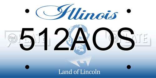 512AOS Illinois License Plate