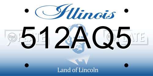 512AQ5 Illinois License Plate