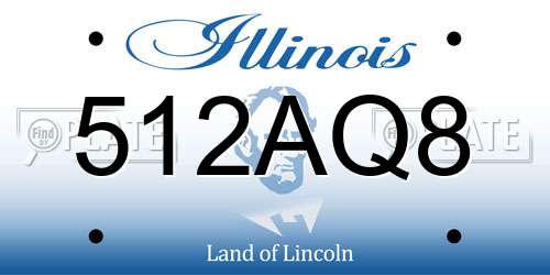 512AQ8 Illinois License Plate