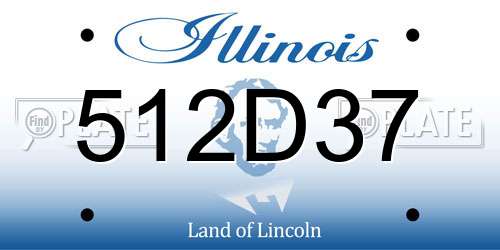 512D37 Illinois License Plate