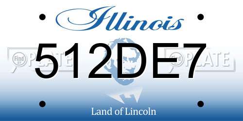 512DE7 Illinois License Plate