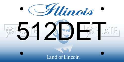 512DET Illinois License Plate