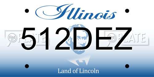 512DEZ Illinois License Plate