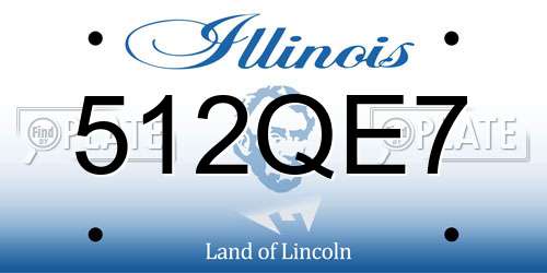 512QE7 Illinois License Plate