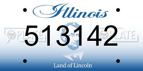 513142 Illinois License Plate