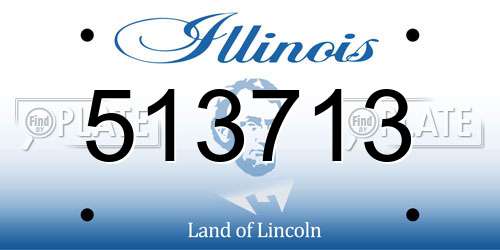 513713 Illinois License Plate
