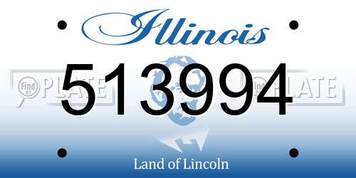 513994 Illinois License Plate
