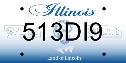 513DI9 Illinois License Plate