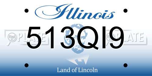 513QI9 Illinois License Plate