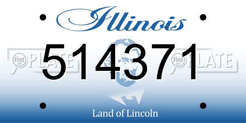 514371 Illinois License Plate