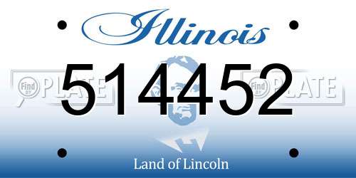 514452 Illinois License Plate