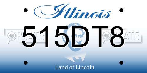 515DT8 Illinois License Plate