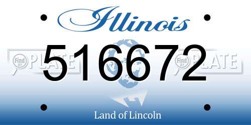 516672 Illinois License Plate