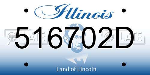 516702D Illinois License Plate