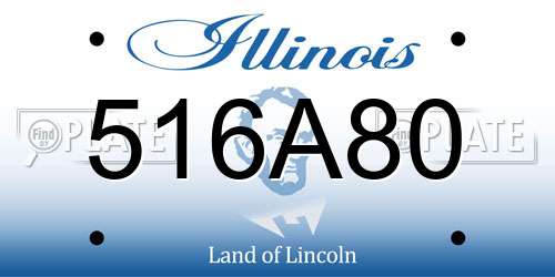 516A80 Illinois License Plate