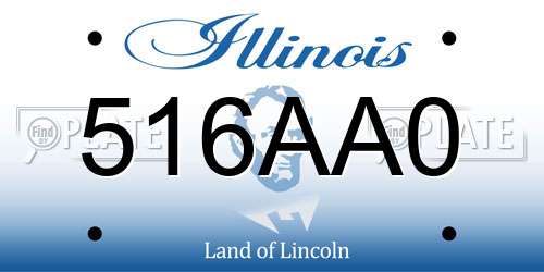 516AA0 Illinois License Plate