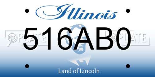 516AB0 Illinois License Plate
