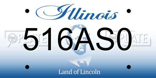 516AS0 Illinois License Plate