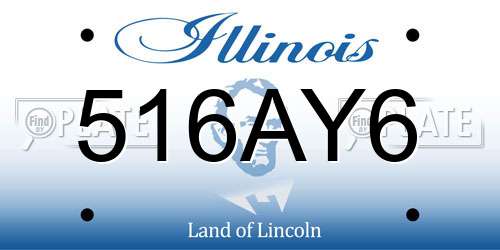 516AY6 Illinois License Plate