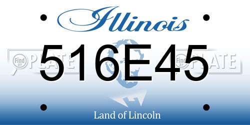 516E45 Illinois License Plate