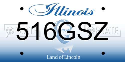 516GSZ Illinois License Plate