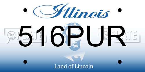 516PUR Illinois License Plate