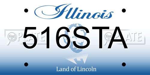 516STA Illinois License Plate