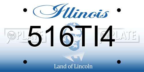 516TI4 Illinois License Plate