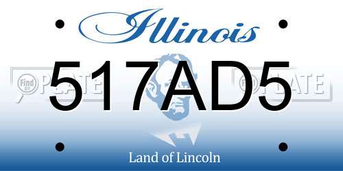 517AD5 Illinois License Plate