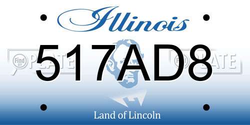 517AD8 Illinois License Plate