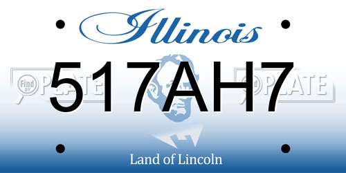 517AH7 Illinois License Plate