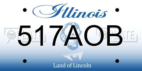 517AOB Illinois License Plate