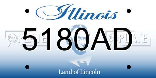 5180AD Illinois License Plate