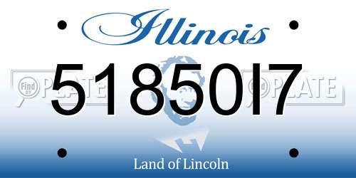 51850I7 Illinois License Plate