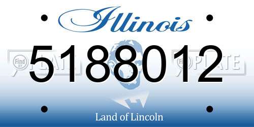 5188012 Illinois License Plate