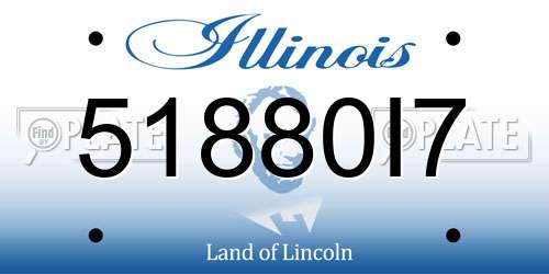 51880I7 Illinois License Plate