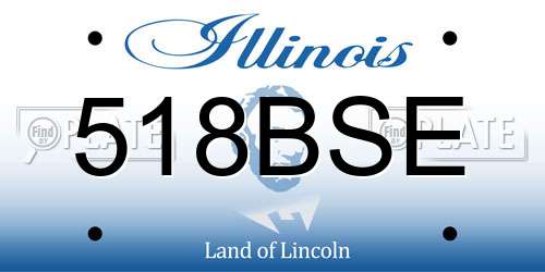 518BSE Illinois License Plate