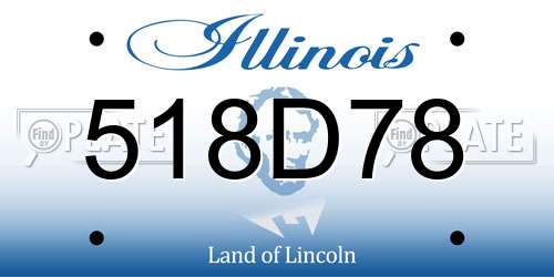 518D78 Illinois License Plate