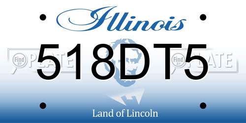 518DT5 Illinois License Plate