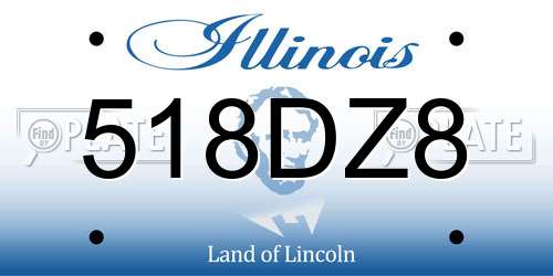 518DZ8 Illinois License Plate