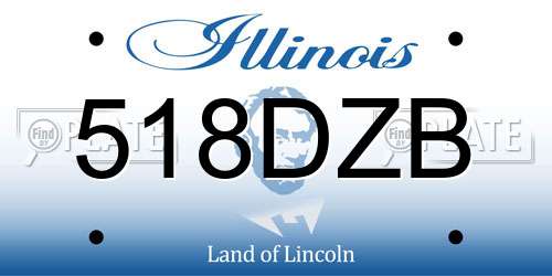 518DZB Illinois License Plate