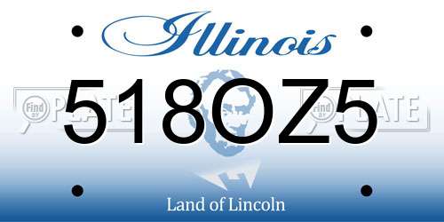 518OZ5 Illinois License Plate