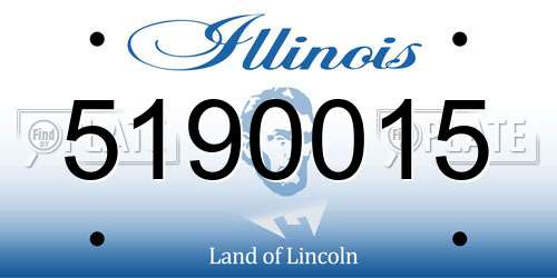 5190015 Illinois License Plate