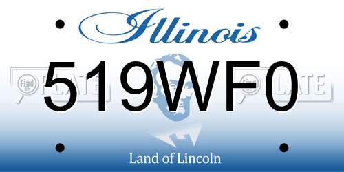 519WF0 Illinois License Plate