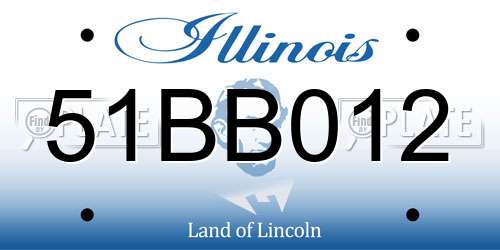 51BB012 Illinois License Plate