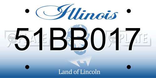 51BB017 Illinois License Plate
