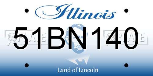 51BN140 Illinois License Plate